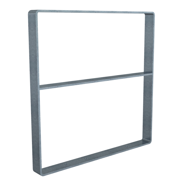 Leaning bracket made of flat steel | 70 x 70 mm | with chamfer to the inside | with cross bar | width: 800mm | hot-dip galvanized